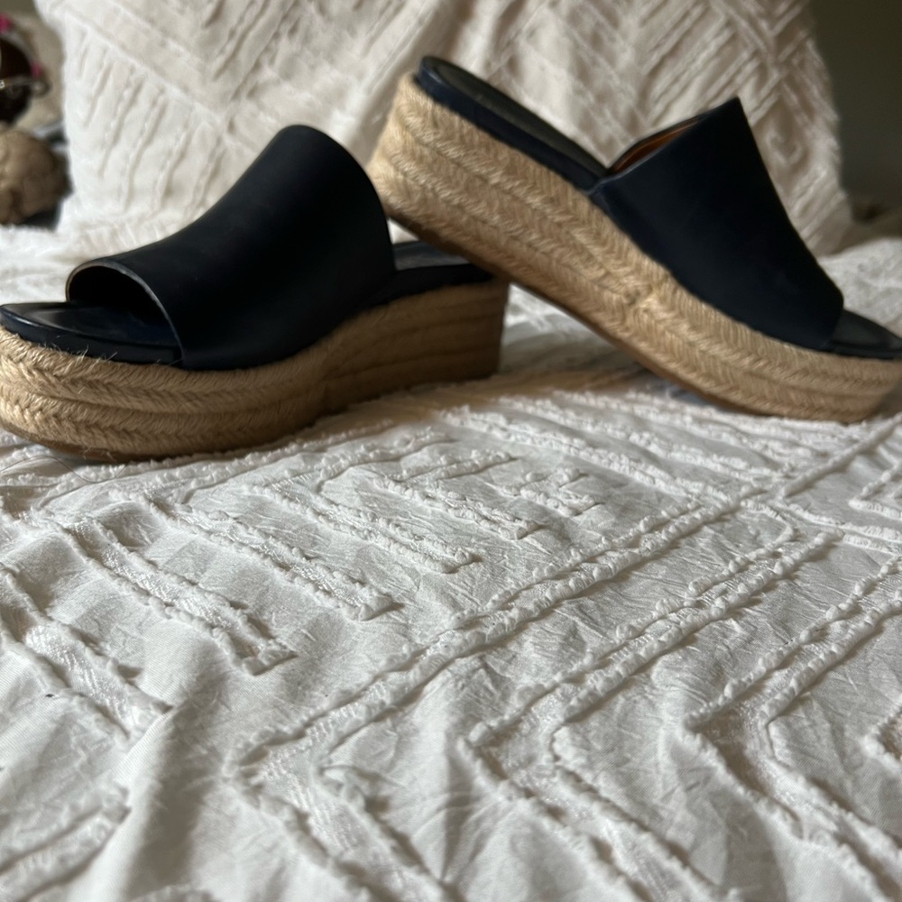 Franco Sarto navy Espadrille Platform Sandals